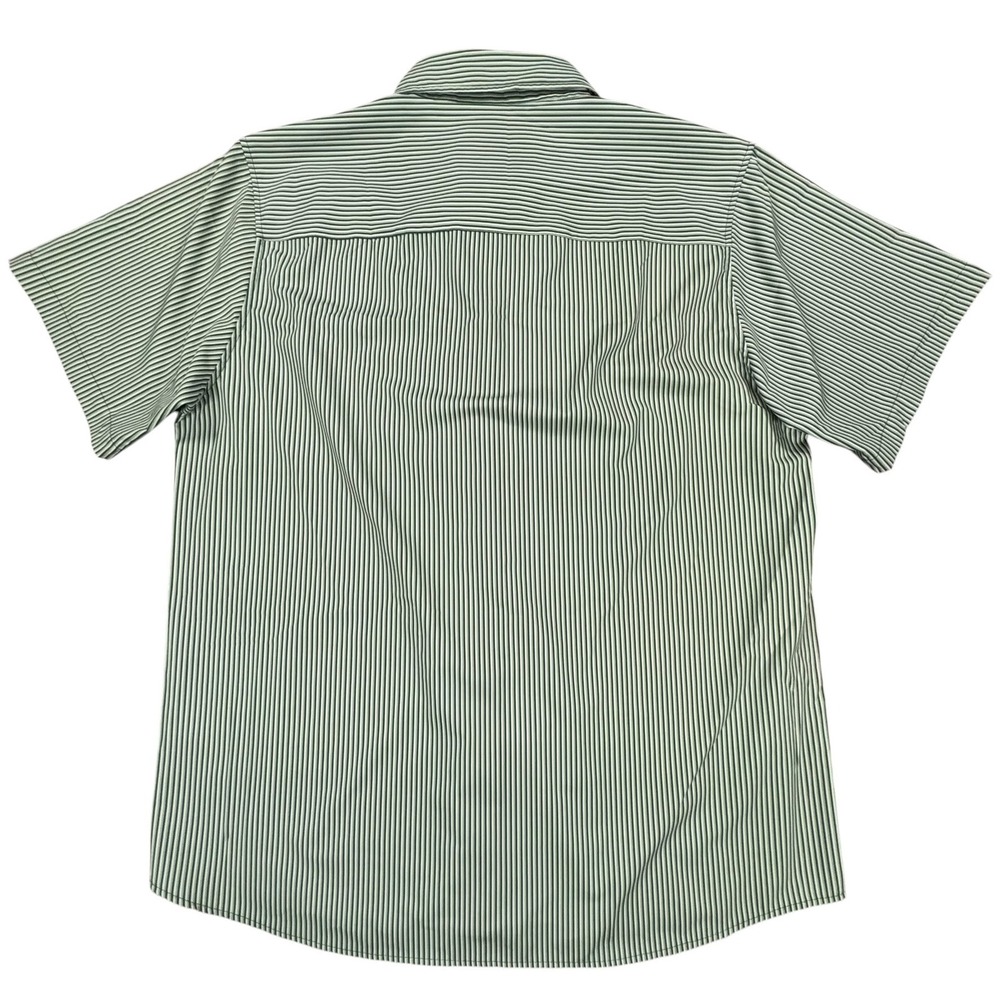 Dixxon The Benny Party Shirt Mens XL Green White Triple Stripe Short Sleeve - Picture 2 of 10